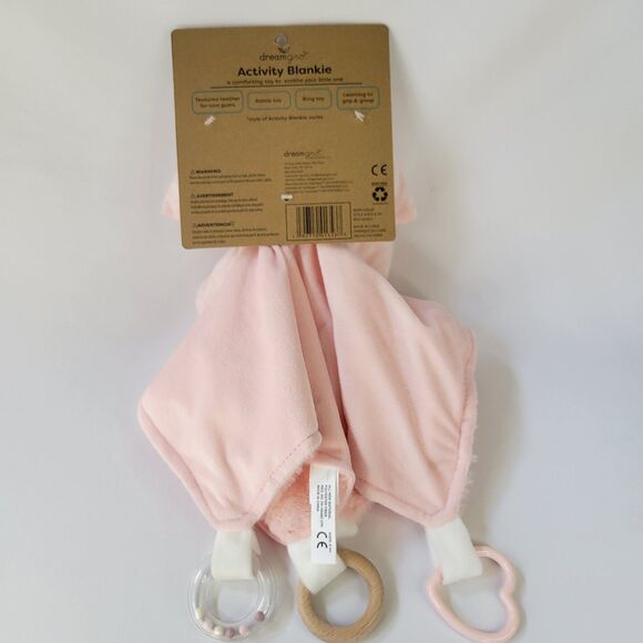 DreamGro Pink Bow Plush Lovey Coquette Blanket Baby  Activity Toy Teether Girly - Picture 2 of 13